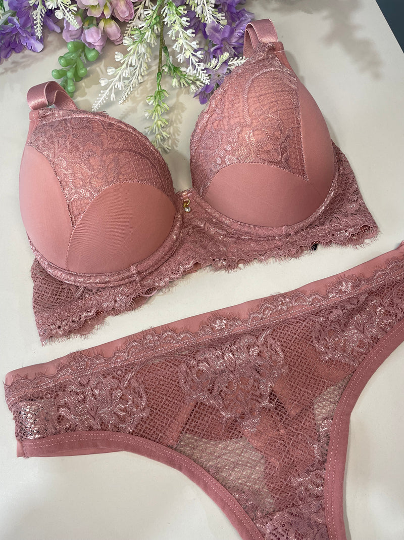 CONJUNTO LINGERIE ROSA